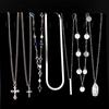 7Pcs Multilayer Cross Necklace Set For Women Colorful Rhinestone Cross Pendant Layered Chain Necklaces Religious Jewelry New