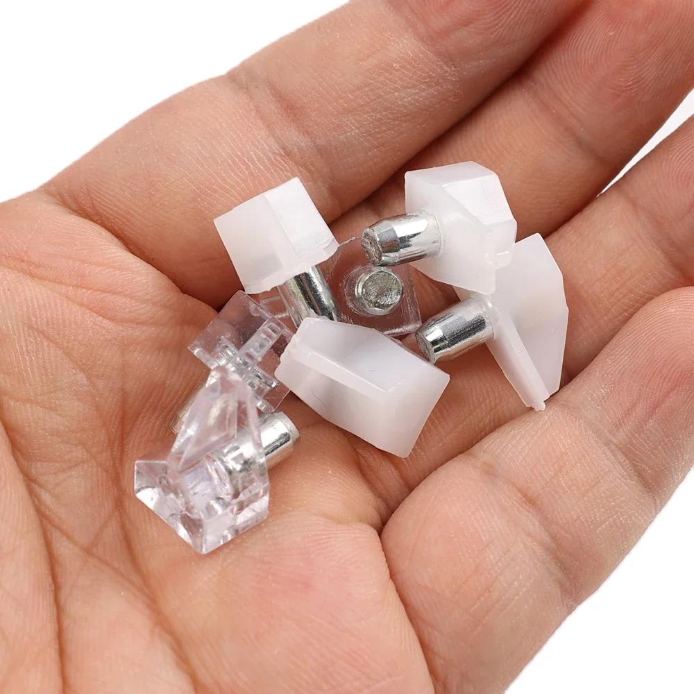 Transparent Shelf Support Pegs Plastic Laminate Support Studs Cabinet Book Shelves Holder Pins Furniture Shelves Bracket Pegs