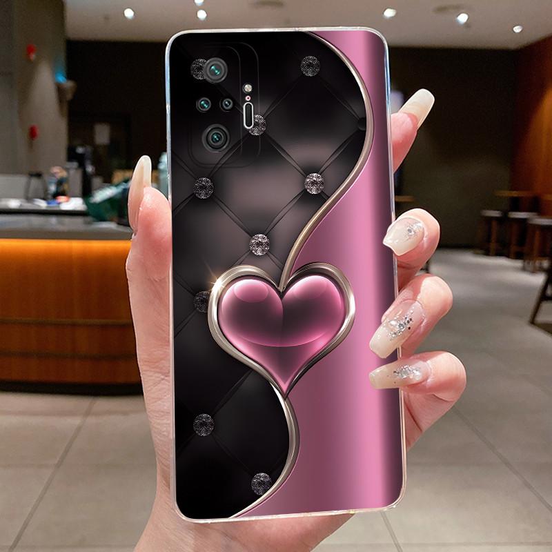 For Xiaomi Redmi Note 10 Pro / Note10 / Note 10S / Poco M5S Case Clear Luxury Butterfly Flower Transparent Soft TPU Phone Cover