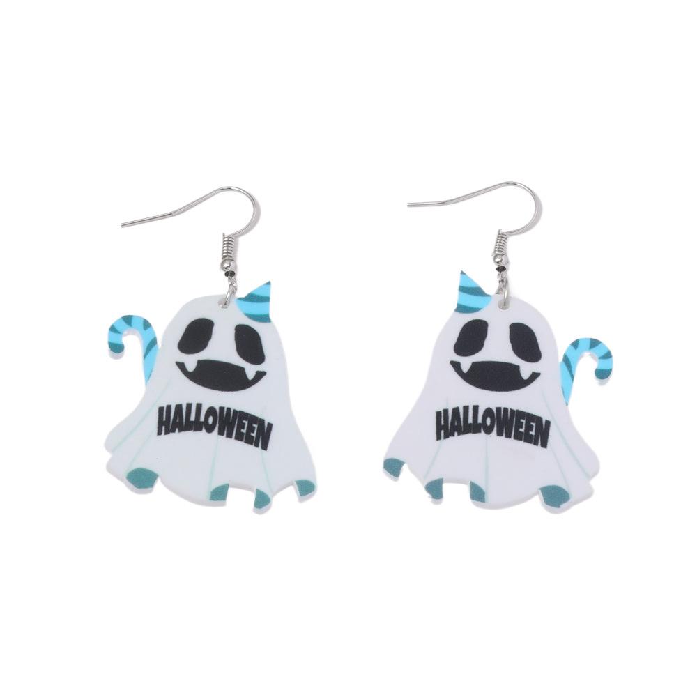 Fully Managed Eco-Friendly Acrylic Earrings, Personalized Halloween Ghost Demon Earrings Earrings