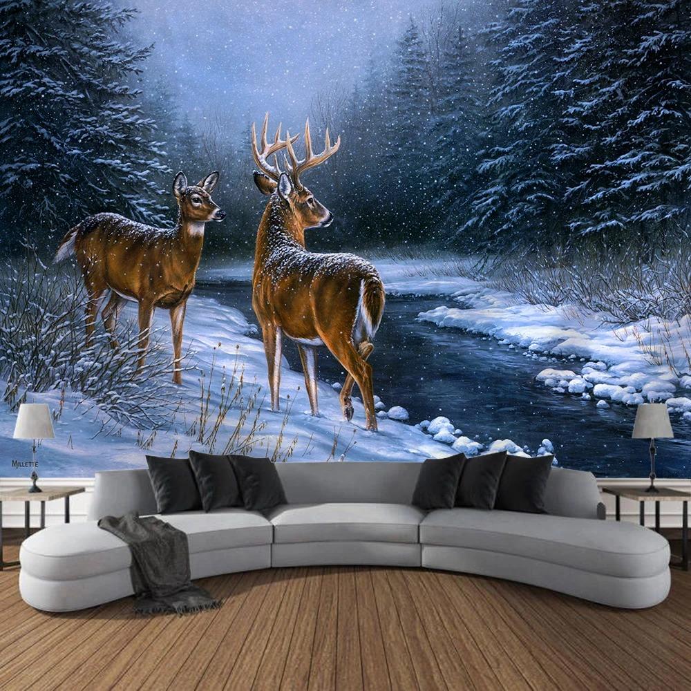 

Гобелен «Лесной олененок» Гобелен для офиса, гостиной, украшения стен дома, гобелен 230x180cm