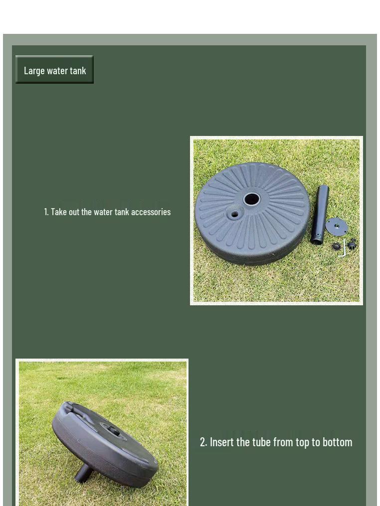 Outdoor Sunshade Parasol Water-Filled Base for Center Pole Umbrella