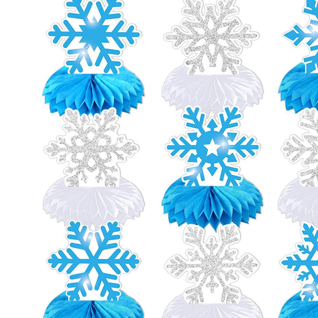 9 Pieces Snowflake Honeycomb Centerpieces Novelty Stable Theme Party Decorations for