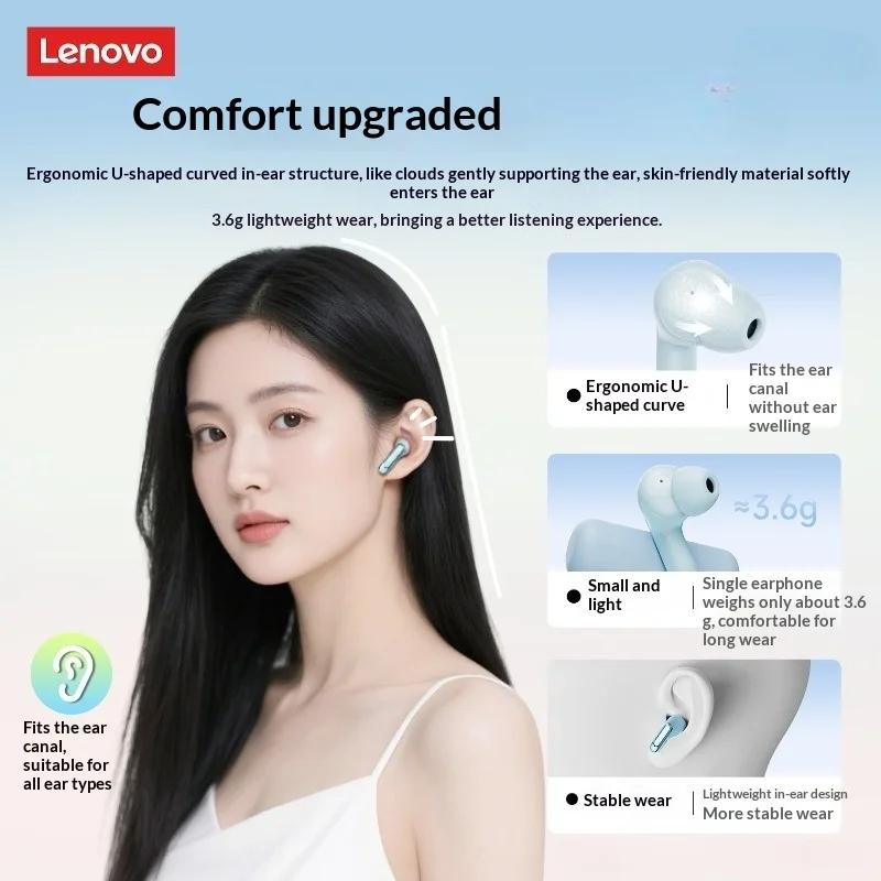 Lenovo LE217 TWS Wireless Bluetooth V6.0 Headphones Long Battery Game Noise Cancelling Sport Earbuds 3D Stereo Sound 38ms Ultra-low Latency Headset