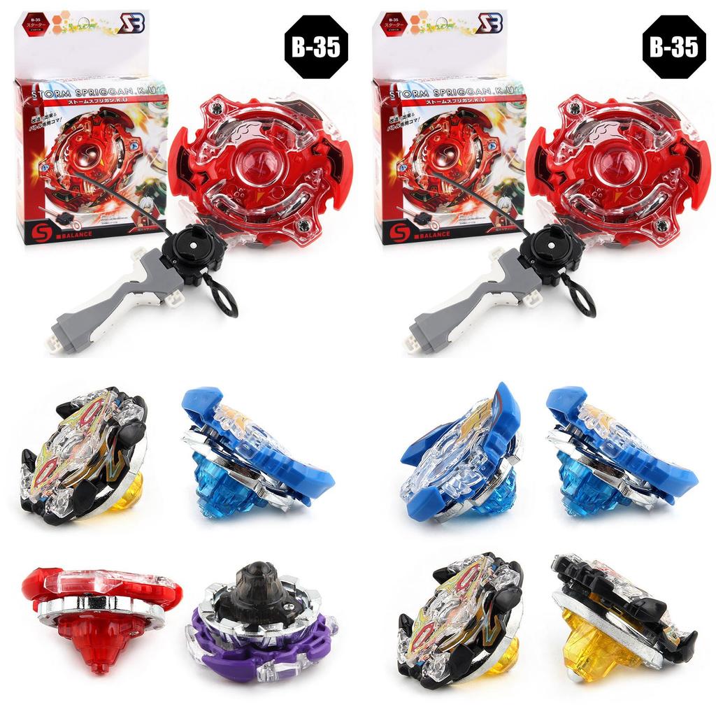 Sb B-35 Battle Gyro Toy Set With Alloy Material And Pull String Launcher Handle