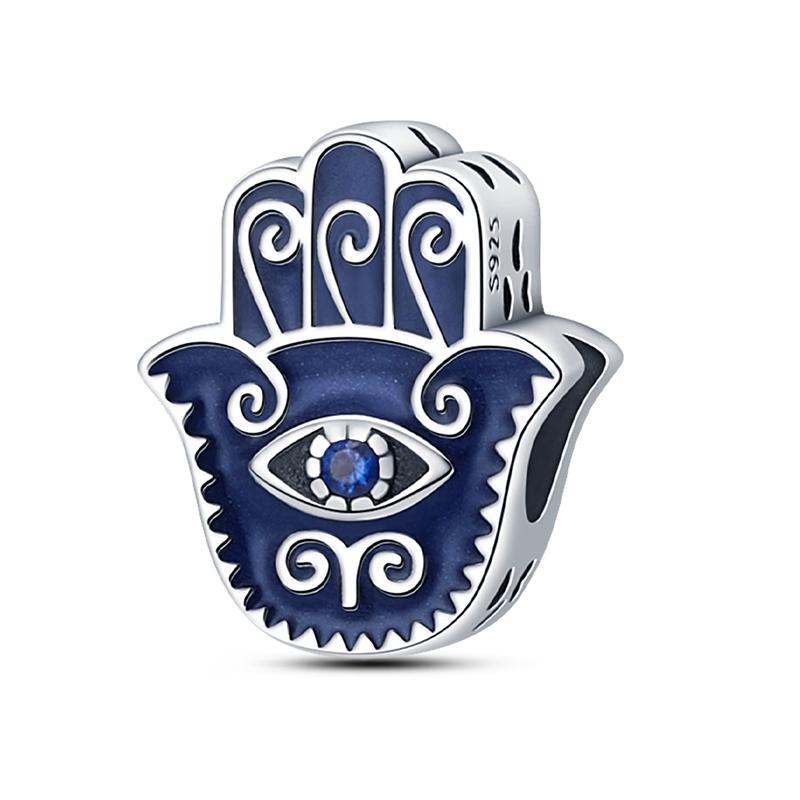 925 Silver Charms Beads Devil's Eye Fatima's Hand Cross Beads Fit Original Bracelet Women DIY Jewelry Gifts