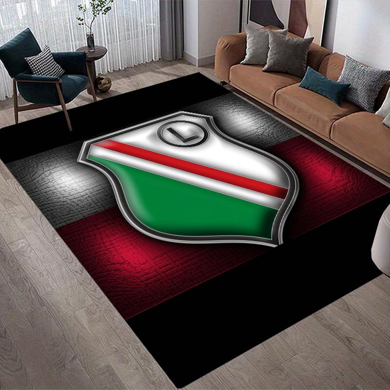 Legia Warszawa Home Sofa Decoration for Living Room & Bedroom, Non‑Slip Play Flannel Floor Mat for Game Room