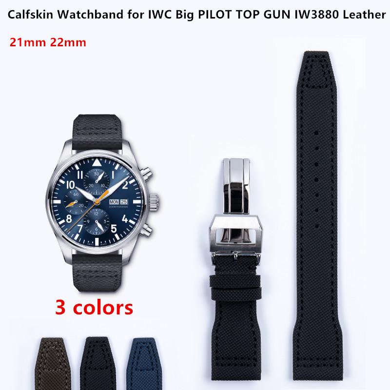 21mm 22mm Quality Fiber Canvas Nylon Watchband For IWC Strap Pilot SPITFIRE MARK 18 Portugieser Portofino TOP GUN IW3777 Belt