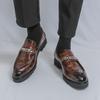 Dress Pointed Business Leather Shoes Men's Brock Casual Shoes Men's Fringed One-pedal Loafers Overalls Men's Shoes