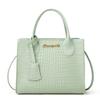 Sac à Bandoulière Femme Motif Crocodile Lettre Édition Coréenne Étiquette Couleur Bonbon Pendentif Couleur Platine Sac