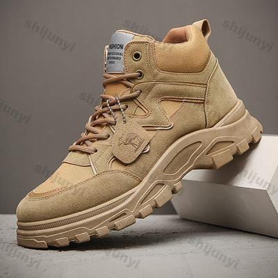 Mode Herrenmode Plateau Lässige Sportschuhe Lässige Rutschfeste Stiefeletten Outdoor Dicke Sohle Herren Arbeitsstiefel Neuer Cowboy-Stiefel