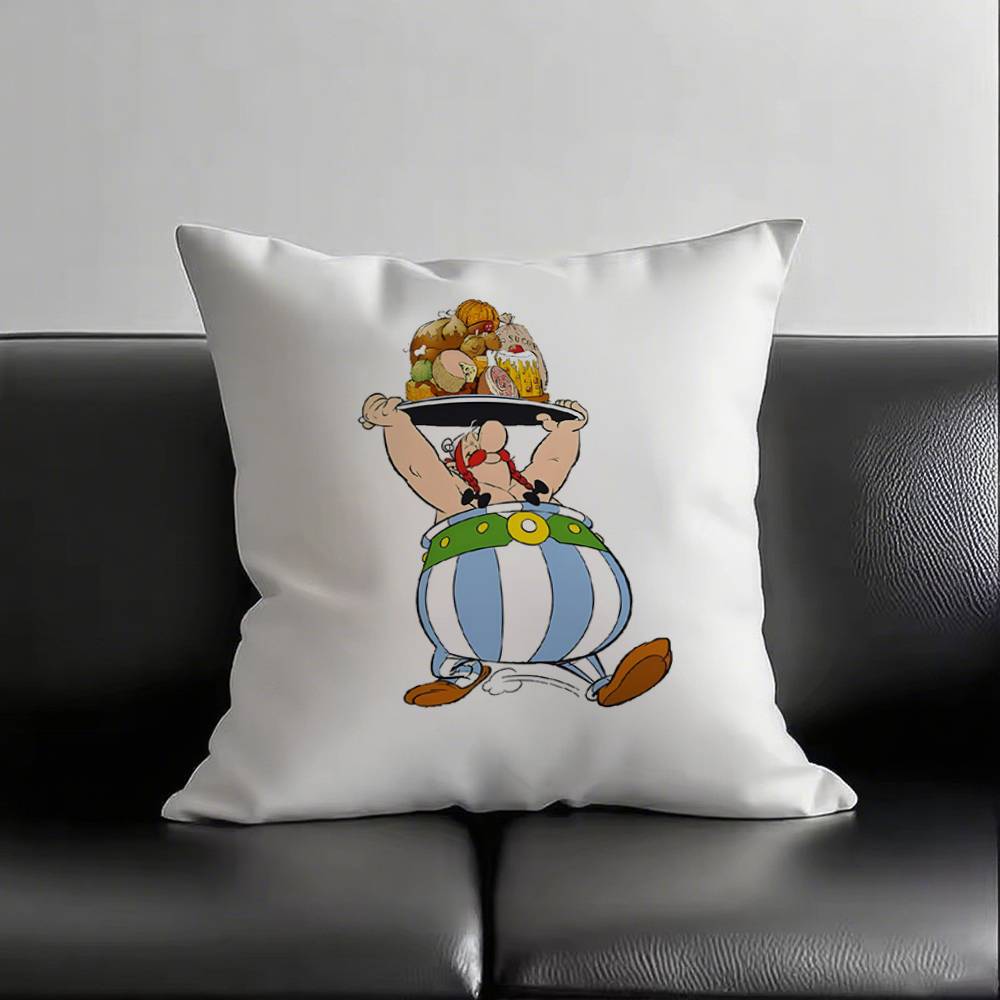 

1pc Asterix And Obelix Pillow Case Square Bedroom Sofa Leisure Comfort Cushion Car Living Room Home Decoration 16x16Inch