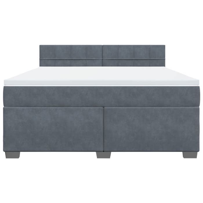 Maison Exclusive - Sommier à lattes de lit et matelas Gris foncé 180x200cm Velours