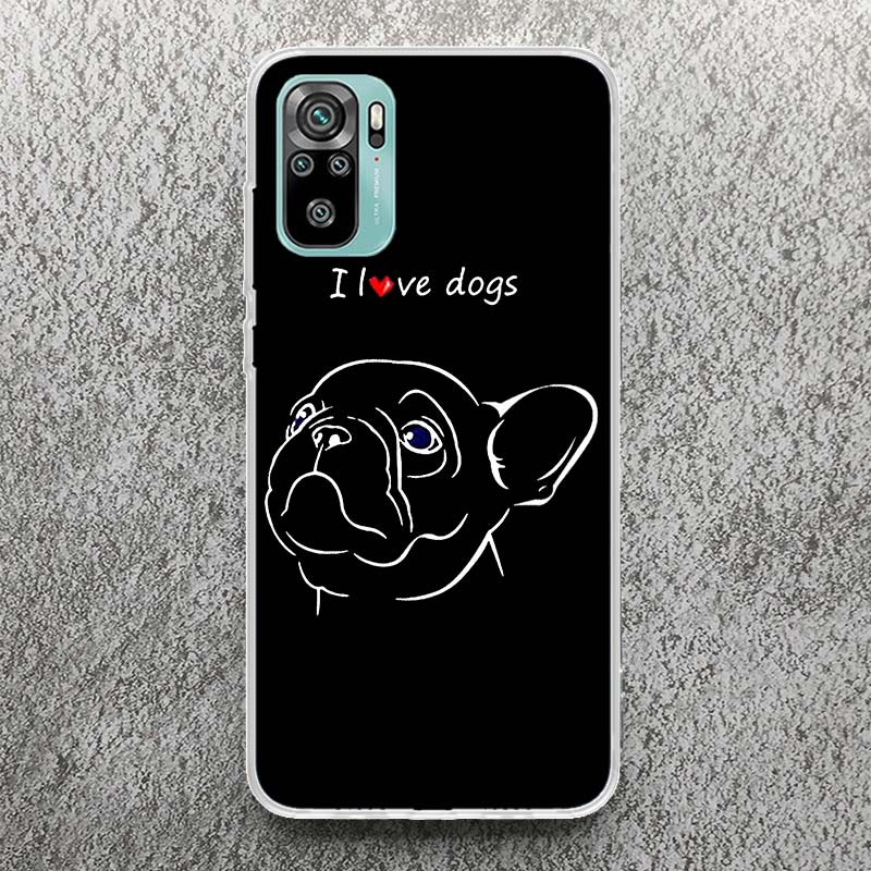 French Bulldog Black White Print Soft Case for Xiaomi Redmi Note 14 13 12S 11S Phone Shell 10 Pro Plus 11E 11T 12 11 10S 5G Cove