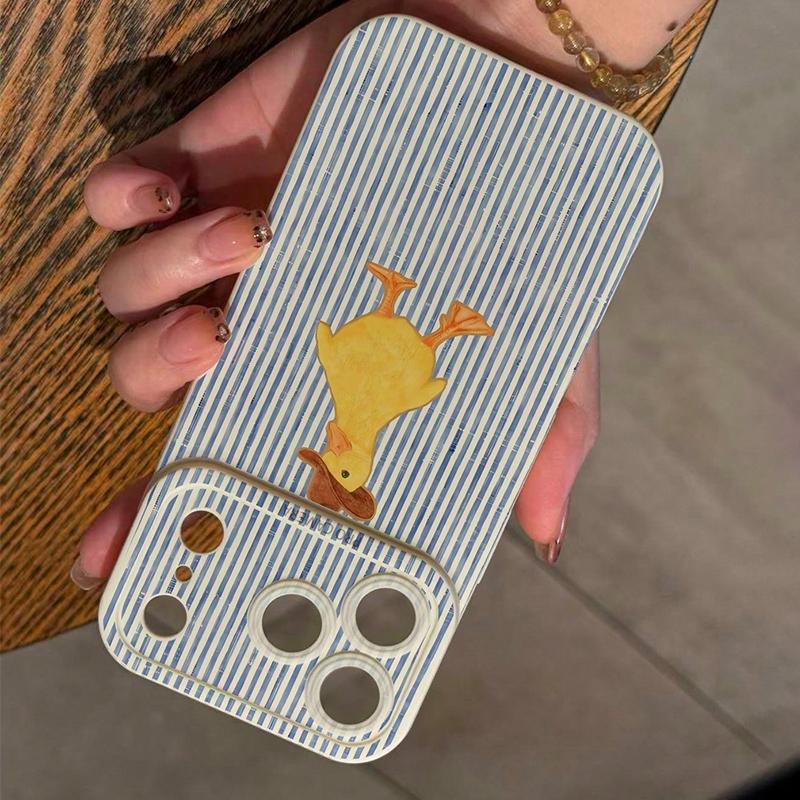 Phone Case For Xiaomi Redmi Note 14 Pro Plus 5G 14 13 12 12S 11 10 14C 13C 12C Line Stripes Duck Patterns Silicone Bumper Cover