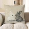 Home Decor Two Rabbits Starry Night Pillow Cover Pattern Cushion Cover Suitable For Sofa Bedroom Car Pillow Cover