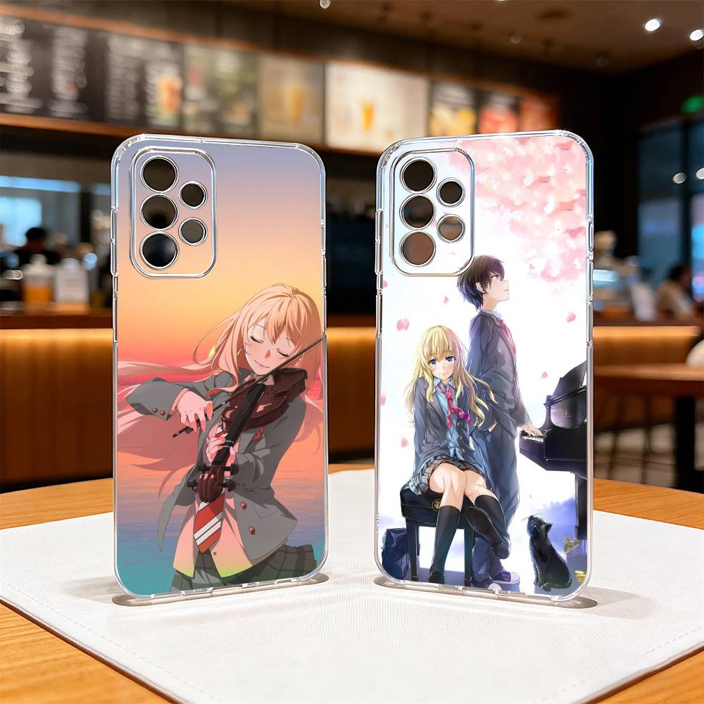 Anime Your L-Lie in April Kaori Phone Case Transparent Silicone Soft For Samsung S25,S24,S21,S22,S23,S30,Ultra,S20,Plus,Fe