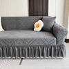 New Skirted Sofa Cover All Purpose  Four Season Anti Cat Scratch  Straight Row Three Seat Sofa Cover Cloth