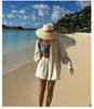 Women's Wide Brim Straw Hat with Ribbon for Beach Vacation and Sun Protection