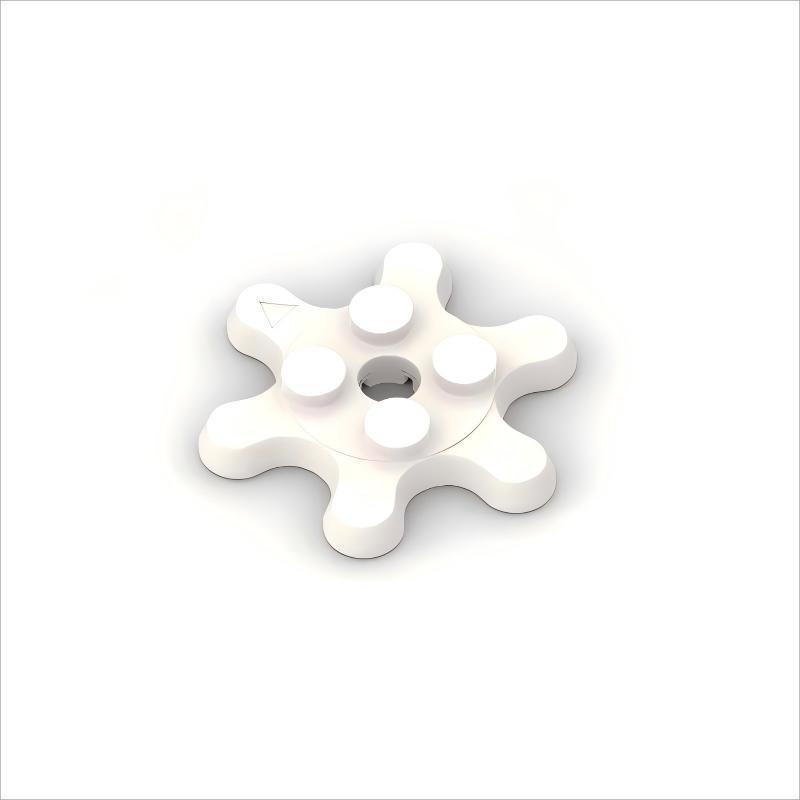 50g MOC 35442 2x2 Round 6-Tooth Gear Plate - Small Particle Building Block Parts Standard