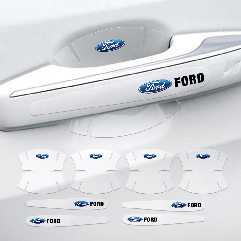8pcs Car Door Handle Anti-scratch Protective Sticker For Ford Fiesta Focus Mustang ST RS Mondeo C-Max Fusion Ranger Escort Kuga