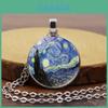 Stylish Van Gogh Starry Night Gemstone Pendant Necklace For Women And Men Fashion Piece