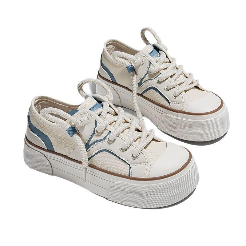 Global thick-soled heightening canvas shoes 22 spring and summer new casual students soft cute muffin casual board shoes