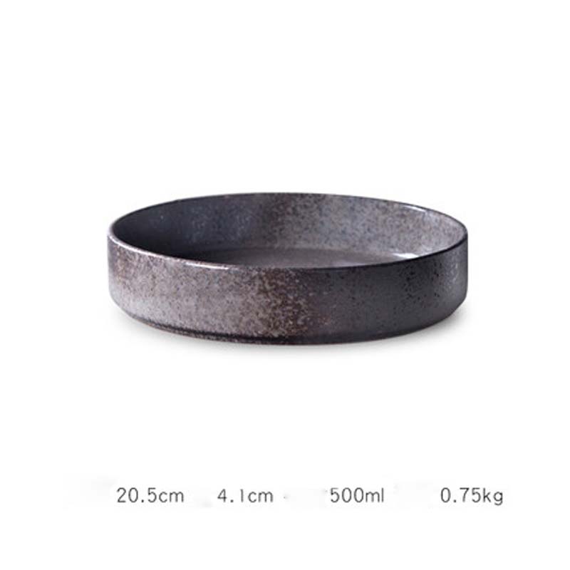 Creative Tableware Ceramic Round Bowl Soup Bowl Vegetable Bowl Rice Bowl Large Bowl Deep Dish Western Food Bowl Plate Soup Plate