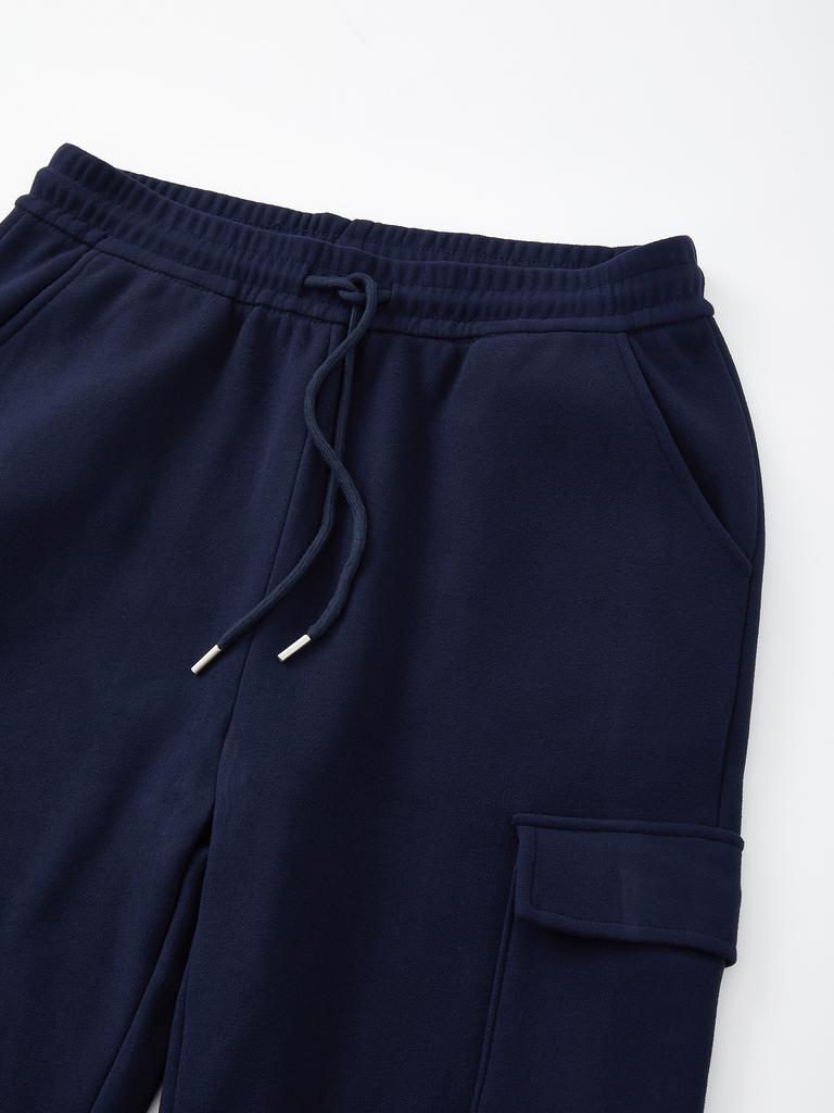 IKALOOK Boa Fleece Spandex Cargo Jogger Pants Cpt172
