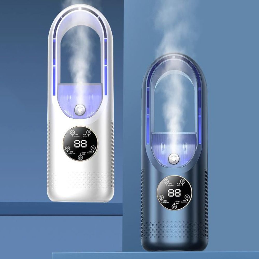 Colorful Lights Silent Spray Fan 6 Speed Mini Air Cooler Household Mist Electric Fan Bedroom