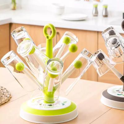 Candy Tree Mehrzweck-Wasserbecherhalter Kunststoff Haushalt Büro Kreativ Abtropfgestell Milchflaschenbecher Aufbewahrungsständer Rutschfester Boden