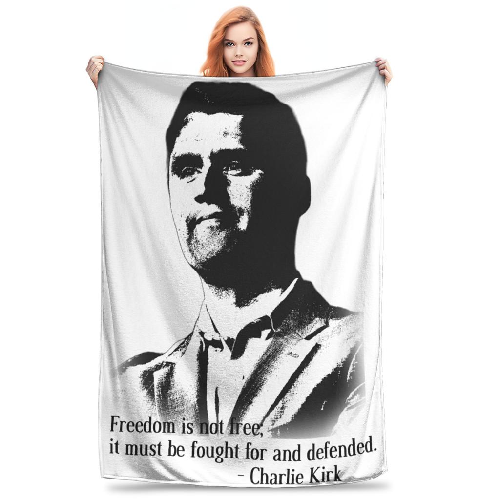 Charlie Kirk 1993 2025 A true Patriot Blanket Multiple Sizes Super Soft Cozy Throw Blankets for Sofa Couch and Bed