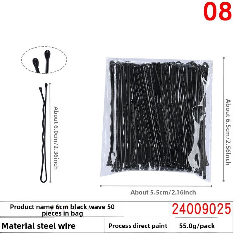 Black Steel Clip Box Contains A Straight Clip for The Bride's Updo Hairstyle Bangs Clip Wavy Hair Clip and Hair Accessory