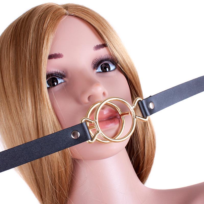 Golden Metal Double Set Mouth Gag for Adults