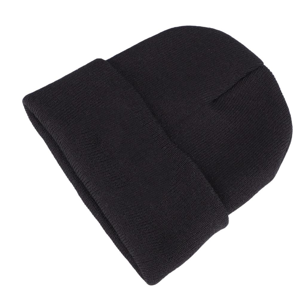 Black Warm Hat High Elasticity Acrylic Fiber Thermal Hat for Autumn Winter Black Imp Decoration