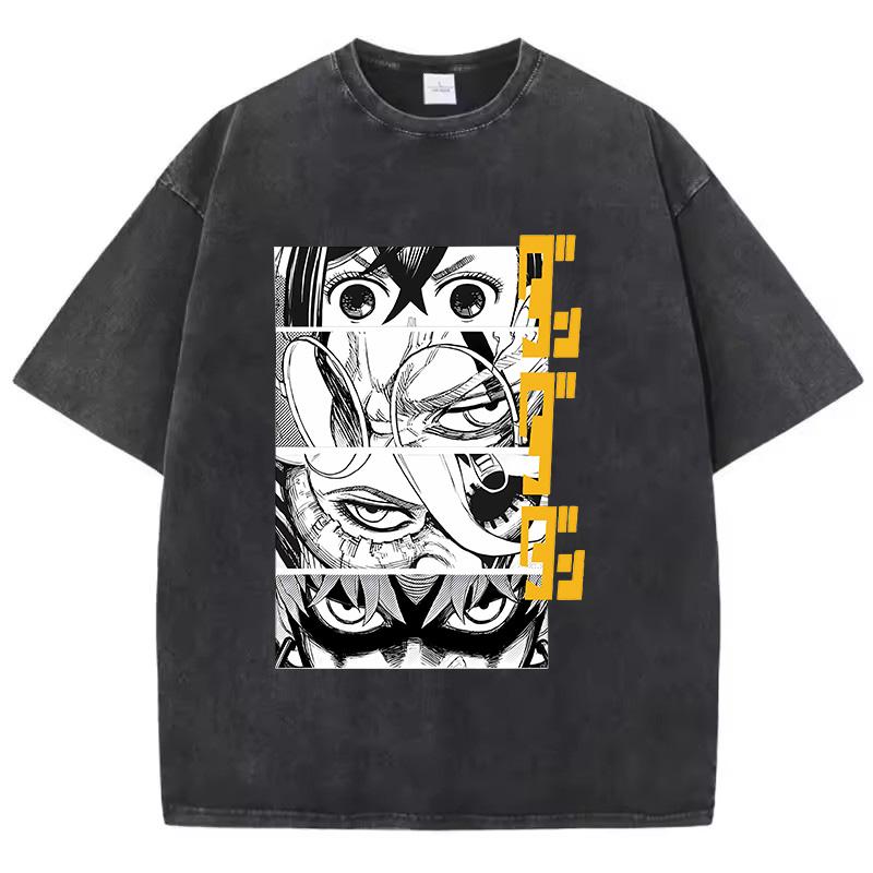 Baumwolle Gewaschen Dandadan Okarun T-Shirt Herren Japanischer Anime T-Shirt Cartoon Hohe Qualität T-Shirt Ästhetisch Mode T-Shirt Männlich