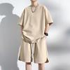 Summer Short Sleeve T-Shirt and Shorts Set   Solid Color Tracksuits Loose Oversized Men's  Sets Casual Sports Suit