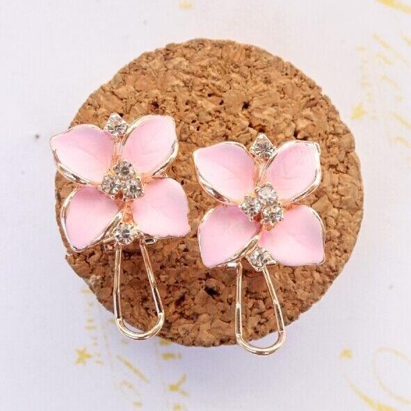 Royal Blue 3D Frosted Camellia Earrings - Korean Style Women's Fashion