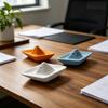 3D Geprint Papieren Boot Figurine Nautisch-Thema Minimalistische Origami Boot Standbeeld Verzamelaar Bureau Ornament