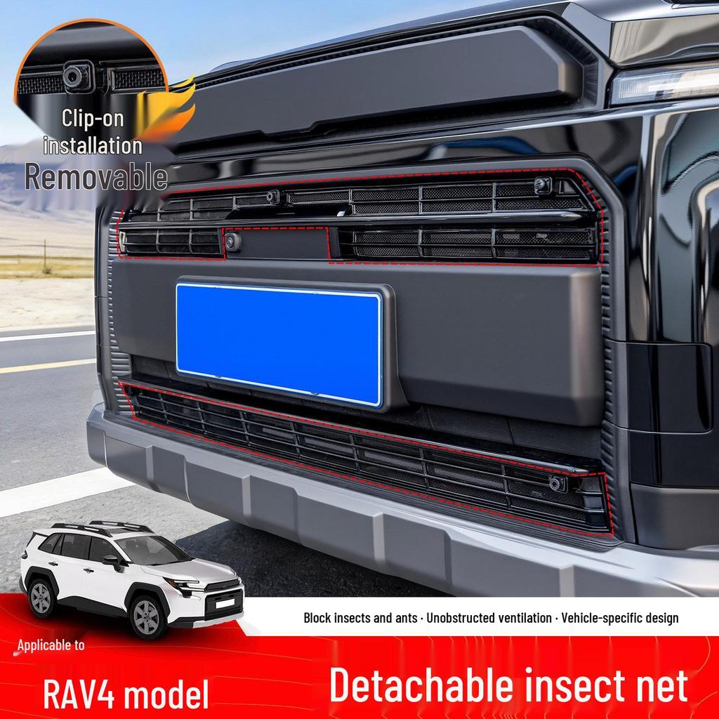 Toyota RAV4 Insect Net Grille: No-Disassembly Radiator Accessory for 26 Models