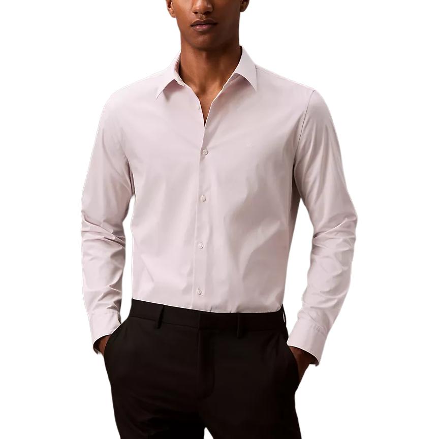

Calvin Klein Minimalist Comfortable Fashionable Versatile Slim Fit Stretch Long Sleeve Shirt Men shirts Light-Purple 40CM100-065 M