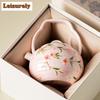190ml Hand-painted Peach Blossom Lifting Handle Teapot Antique Tea Infuser Pot Tea Maker Kettle with Filter Tableware Ornaments