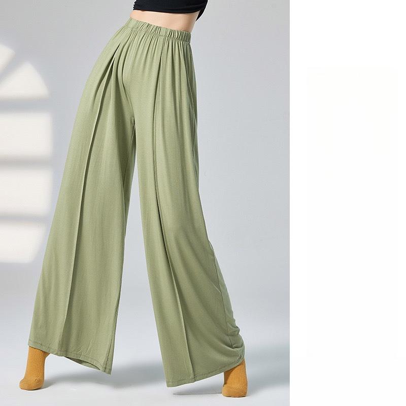 

Loose Viscose Pants Women Modern Dance Practice High Waist Trousers Soft Loose Stretch Dancer Classical Body Rhyme Clothes Adult 3XL темно-зелений колір