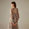 Floral Dress Spring and Autumn High-end Evening Dress French Dress Wedding Dress Women's Skirt