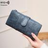 Damen Langbörse Anti-Diebstahl Blinkend RFID-Kartenetui PU-Leder Münzbörse Clutch Tasche Kartenhalter Geldklammer Multifunktionale Herrenbörse