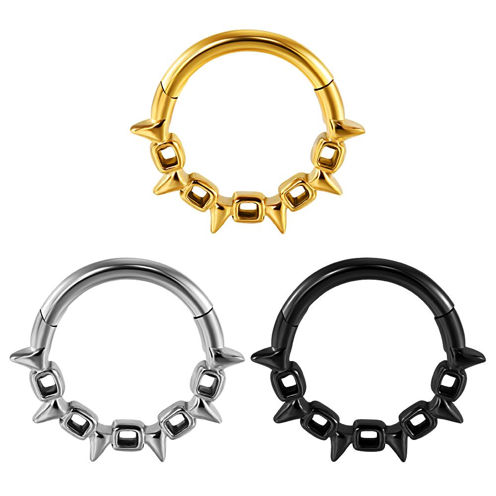 1/3PCS Sets Moon Waterdrop Snake Septum Piercing Clicker Flower Nose Rings 16G Segment Cartilage Daith Hoop Earring Jewelry Gift
