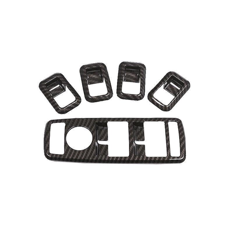 For Benz GLK 2009 2010-2015 Carbon Fiber Window Switch Button Garnish Trim 5PCS