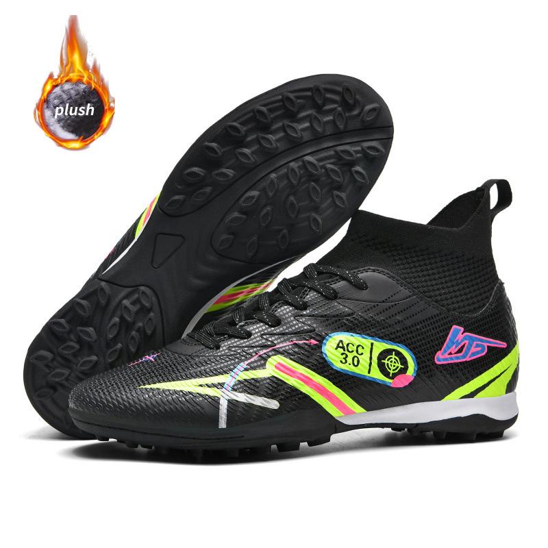 Winter velvet and cotton football shoes long nails broken nails children and adolescents men's shoes competition training shoes women's sports shoes