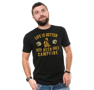 Life Is Better With Beer And A Campfire Shirt Camping Tee Outdoor Gift Shirt