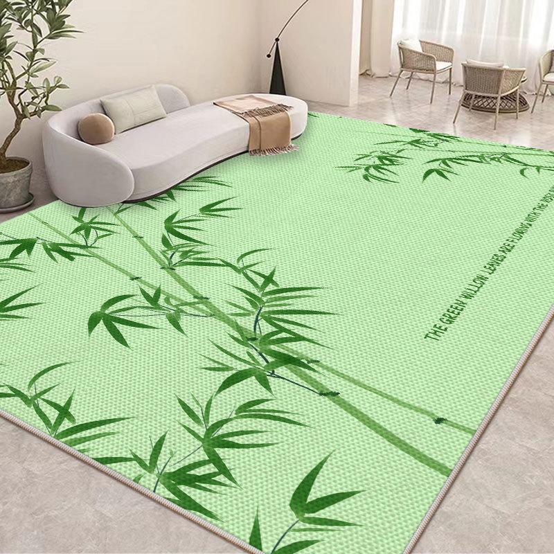 Prodyšný protiskluzový koberec do obývacího pokoje z ledového hedvábí - Snadné čištění a bezúdržbový 2024